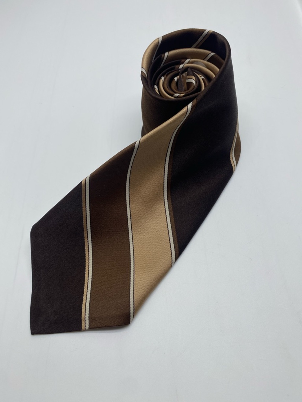 Vintage Don Loper Brown Beverly Hills Striped Men’s Tie # 0031 - Picture 5 of 6